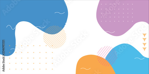 Bild auf Leinwand Abstract colorful organic background with playful geometric shapes modern minima