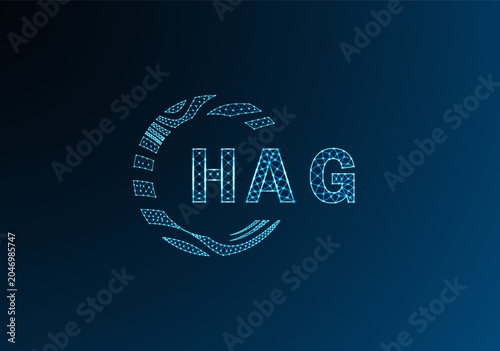 Canvastavla HAG low poly letter logo vector design