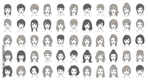 Fotografie Diverse group of people faces.
