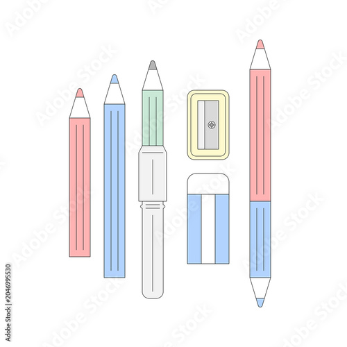 鉛筆の集合イラスト
