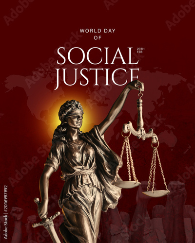 Fotografía Maroon and Yellow Modern World Day of Social Justice