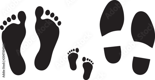 Quadro su tela Different human footprints