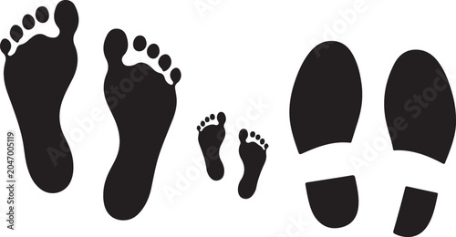 Fotografie Different human footprints
