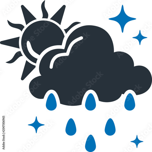 Bild auf Leinwand downpour icon concept in blue color