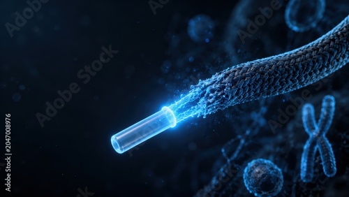 Medical Stent Repairing Artery for Longevity Healthcare Technology Illustration