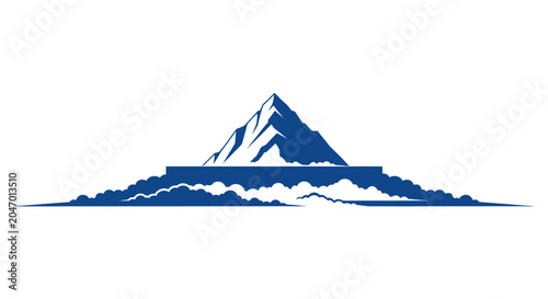 Foto Mountain Peak Snowy Landscape Silhouette Icon.