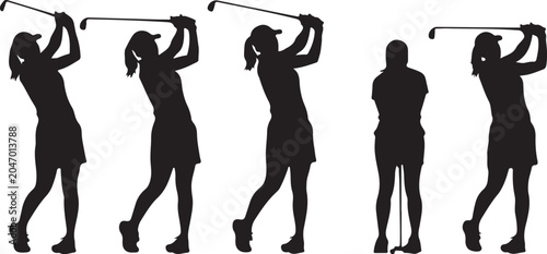 Fotografie golf girl silhouettes