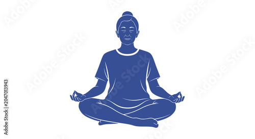 Tableau sur toile Person Sitting in Meditation Posture.