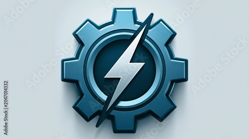 Cogwheel with lightning bolt symbol.