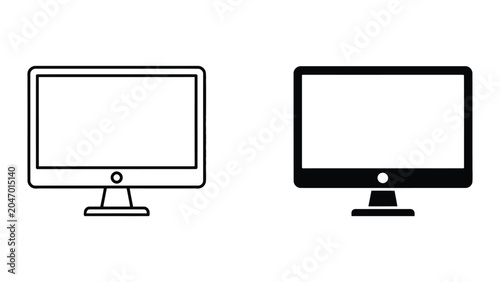 Minimalist computer monitors comparison illustration