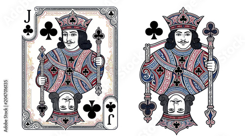 Photos Jack of Clubs Playing Card Illustration - Vintage Style King