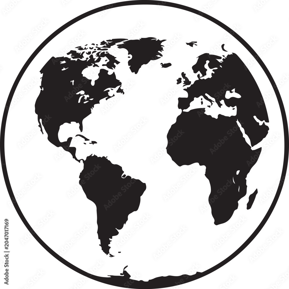Obraz premium passport globe stencil icon silhouette vector illustration