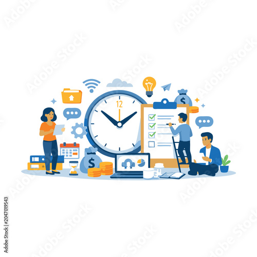 Customer Support and Technical Assistance Flat Vector Illustration 