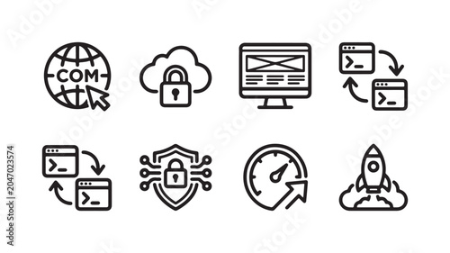 Foto Digital Security, Development, and Performance Icons