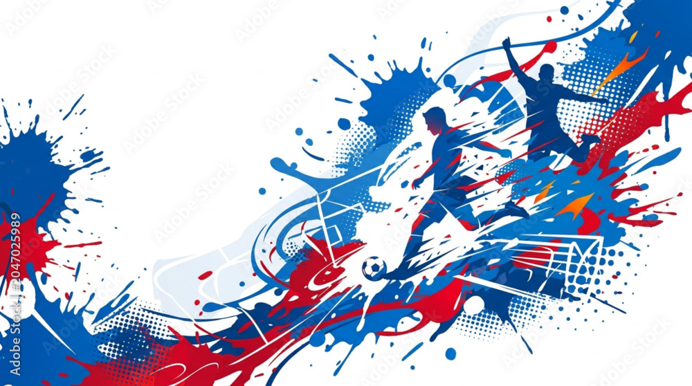 Obraz premium Creative Soccer Championship Graphic with Explosive Color Design