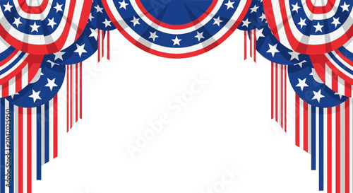 Принти на полотні American Patriotic Star Fringe Decoration.