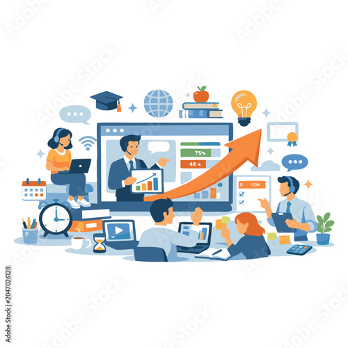 Financial Growth, Investment Planning and Business Profit Success Illustration
