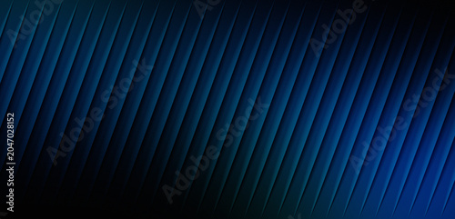 Abstract dark blue background featuring smooth diagonal stripes with soft lighting created using a high quality digital 3d rendering process