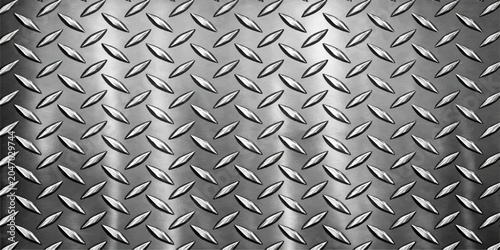 Quadro su tela A seamless silver aluminum diamond plate texture offers a rugged metallic patter