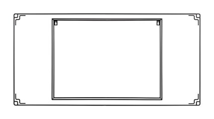 Vintage frame border, decorative rectangle, ornate illustration element, black and white design
