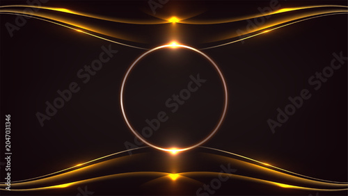 Fotografía Elegant abstract background featuring a glowing golden ring centered between sle
