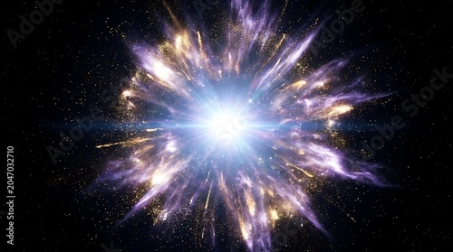 Cosmic Light Explosion Radiating in Deep Space with Vibrant Starburst Effect