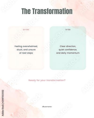 Before and After Transformation Social Media Template