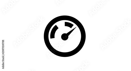 Speedometer gauge with needle indicator.