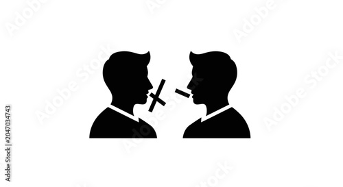 Two men whispering to each other.
