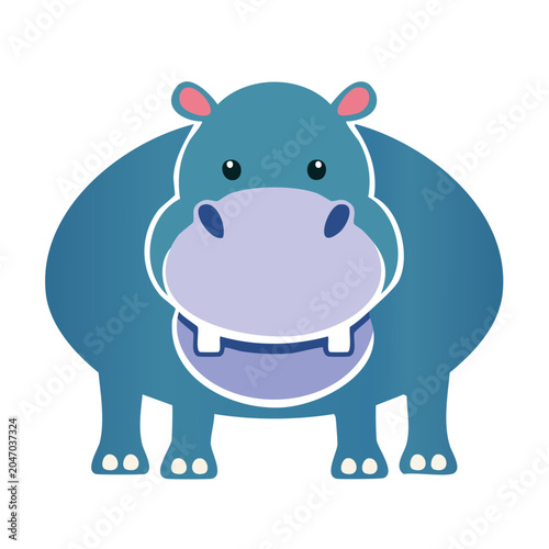 Cute cartoon hippopotamus illustration