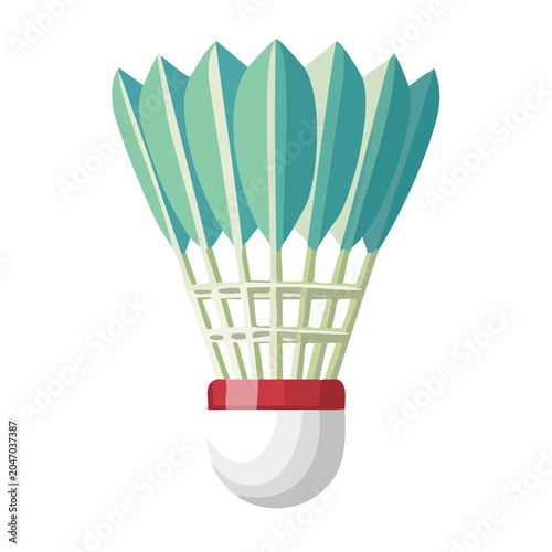 Flat design illustration of a badminton shuttlecock