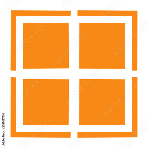 Orange and white grid icon