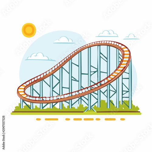 Roller Coaster Ride Illustration