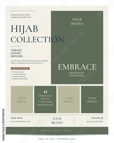 Elegant Hijab Collection Social Media Promotion Template