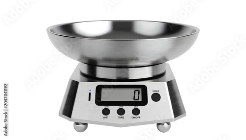 Digital kitchen scale isolated on transparent background