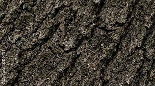 Close Up of Tree Bark Texture with Dark Brown Rough Surface for Nature and Forestry Use