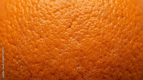 Close-up of Orange Fruit Surface with Bright Color and Textured Skin for Fresh Produce or Food Industry