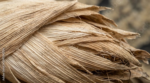 Close Up of Dry Brown Palm Leaf Fronds with Textured Detail for Nature and Organic Design