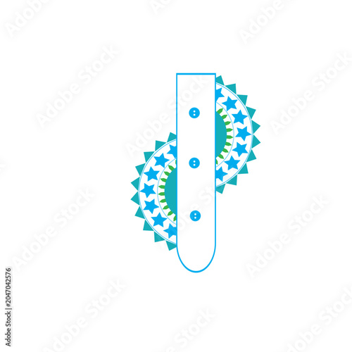 abstract vector background with blue flowers