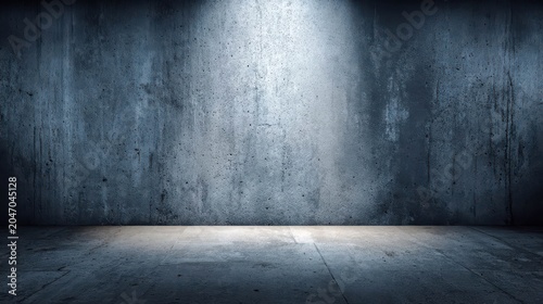 Dark Concrete Wall Background with Dramatic Light Effect