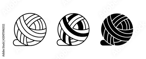 Bild auf Leinwand Yarn Ball Icons, Knitting Craft Symbols, Crochet Hobby Graphics