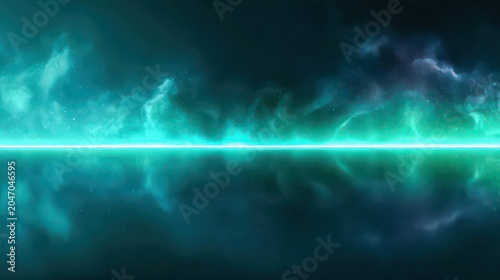 Abstract Cosmic Background with Ethereal Colors and Reflection