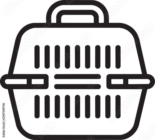 Black pet carrier icon