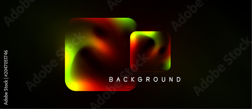 Abstract fluid shapes over black background. Vibrant colors blend, creating dynamic visual effect. Text reads BACKGROUND.