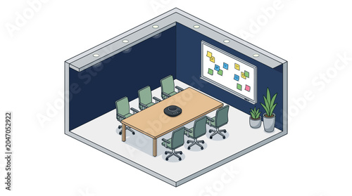 Foto Isometric 3D illustration of a modern office conference room