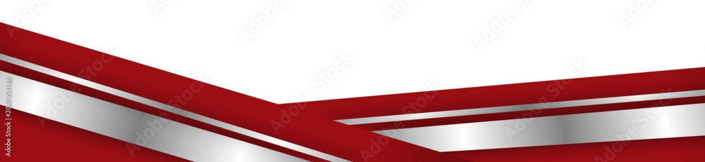 Obraz premium Abstract red and silver metallic background with geometric shapes and copy space.