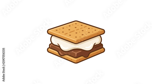 Foto A delicious smore treat with melted marshmallow and chocolate between two graham crackers