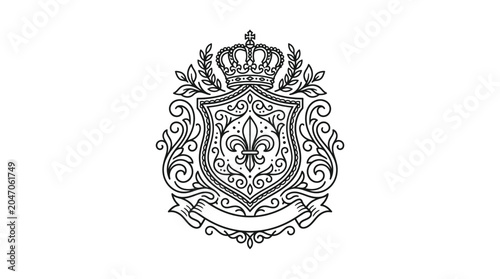 Crown on a heraldic coat shield.