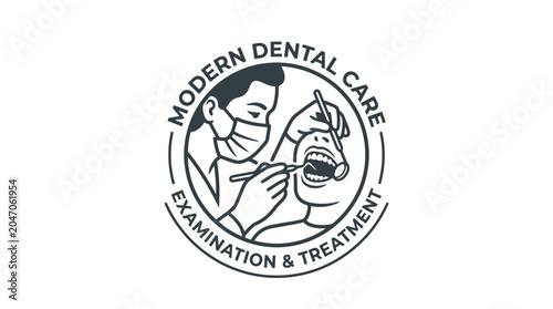 Foto Dentist examining a patients teeth.