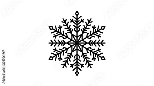 Foto Detailed Black Snowflake Design Pattern.